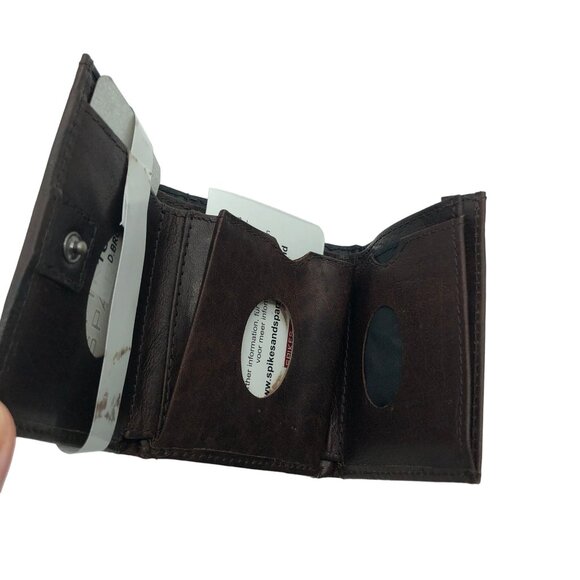Spikes & Sparrow Austin RFID Protected Leather Wallet Dark Brown Trifold 16530 - Picture 3 of 8